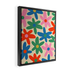 Daisy Time Colorful Retro Floral Pattern Framed Canvas Print Gallery Image 2