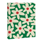 Daisy Time Floral Pattern in Christmas Holiday Red, Green, and Cream Canvas Print Gallery Image 8