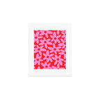 Daisy Time Floral Pattern in Preppy Pink and Red Art Print Gallery Image 1