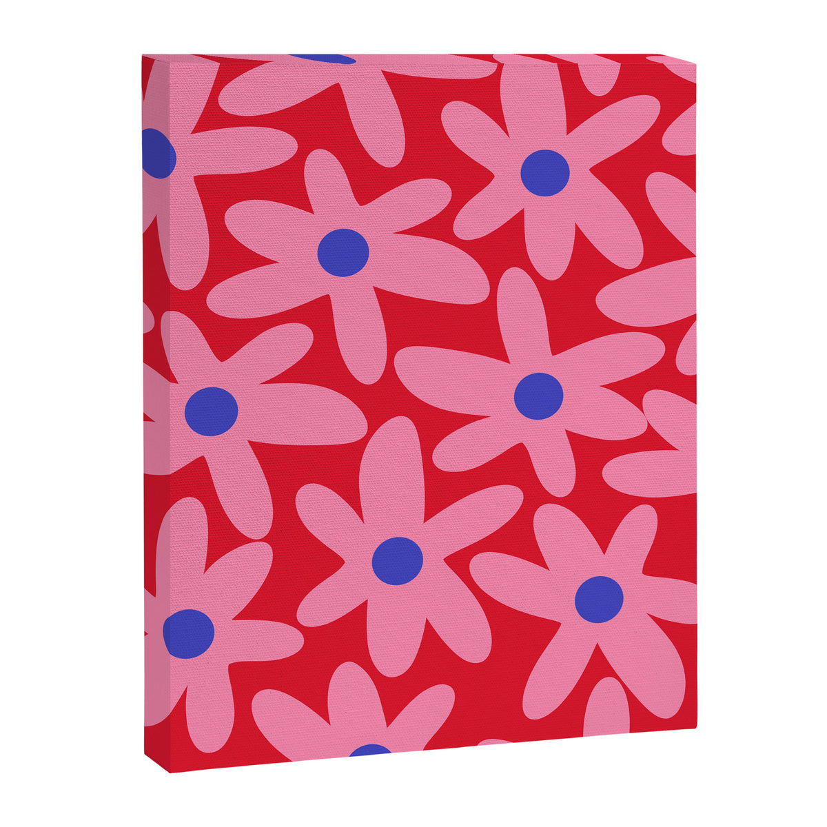 Daisy Time Floral Pattern Magenta Fuchsia Pink Blue Canvas Print Gallery Image 8