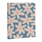 Daisy Time Retro Floral Pattern in Medium Blue and Pale Blush Canvas Print Gallery Image 8