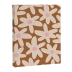 Daisy Time Retro Floral Pattern in Chocolate Brown and Blush Canvas Print Gallery Image 8