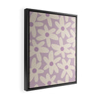 Daisy Time Retro Floral Pattern in Lavender Cream Framed Canvas Print Gallery Image 2