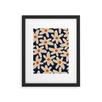 Daisy Time Retro Floral Pattern in Midcentury Blue Orange Beige Framed Art Print Gallery Image 6