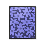 Daisy Time Retro Floral Pattern in Periwinkle Purple Framed Canvas Print Gallery Image 8