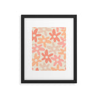 Daisy Time Retro Floral Pattern Peach Pink Framed Art Print Gallery Image 6