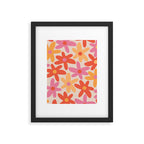 Daisy Time Retro Floral Pattern Pink Orange Framed Art Print Gallery Image 6