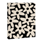 Daisy Time Retro Scandinavian Floral Pattern Black Almond Cream Canvas Print Gallery Image 8