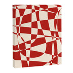 Deconstructed Harlequin Midcentury Modern Abstract Pattern in Retro Red and Almond Cream Canvas Print Gallery Image 6