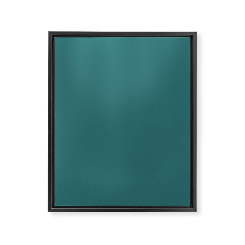 Deep Teal Blue Green Solid Color Framed Canvas Print Gallery Image 8