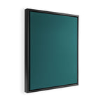 Deep Teal Blue Green Solid Color Framed Canvas Print Gallery Image 2
