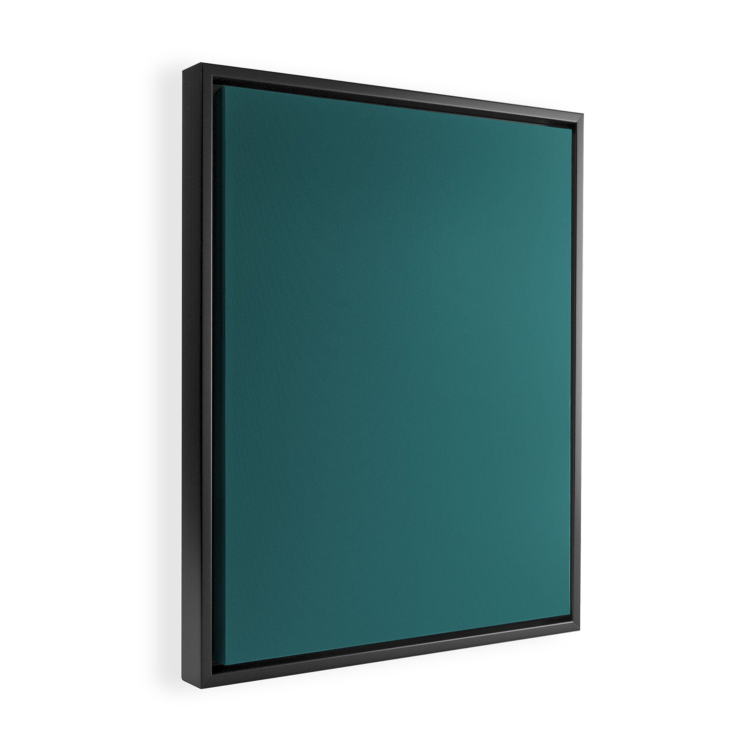 Deep Teal Blue Green Solid Color Framed Canvas Print Gallery Image 2