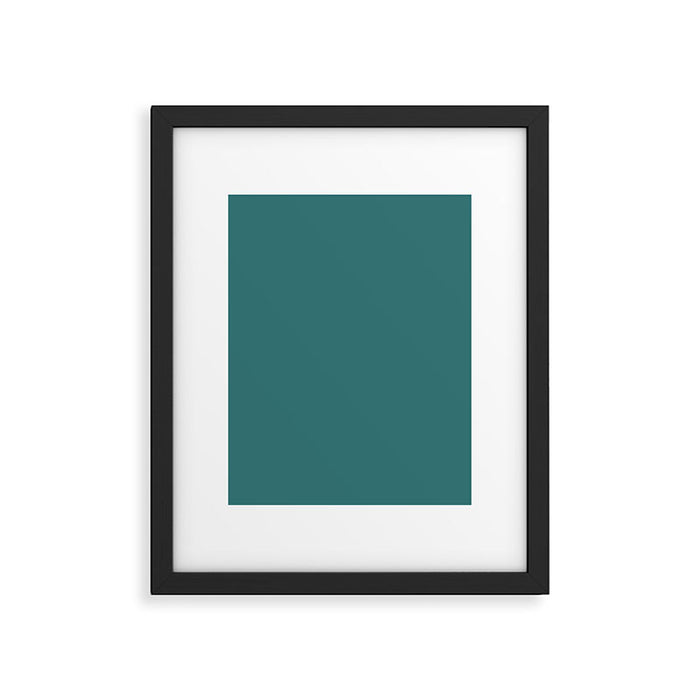 Deep Teal Blue Green Solid Color Framed Art Print Gallery Image 1