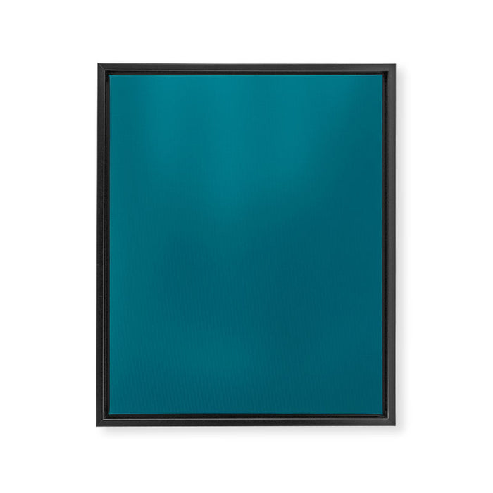 Deep Teal Blue Solid  Framed Canvas Print Gallery Image 1