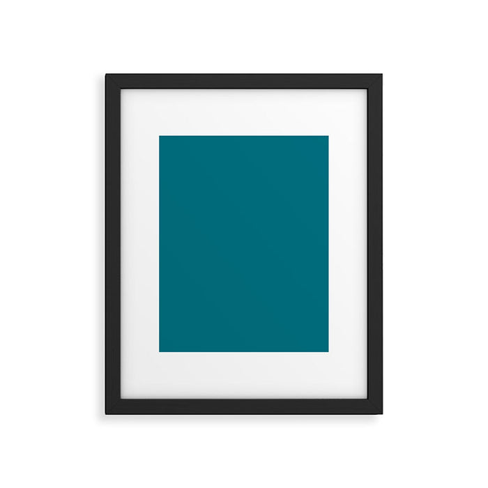 Deep Teal Blue Solid  Framed Art Print Gallery Image 1