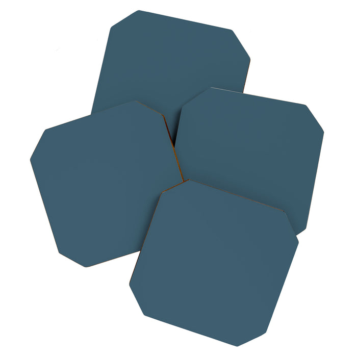 Deep Teal Solid Colour Coaster Gallery Image 1