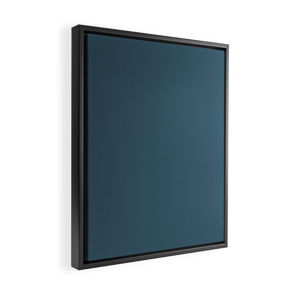 Deep Teal Solid Colour Framed Canvas Print Gallery Image 2