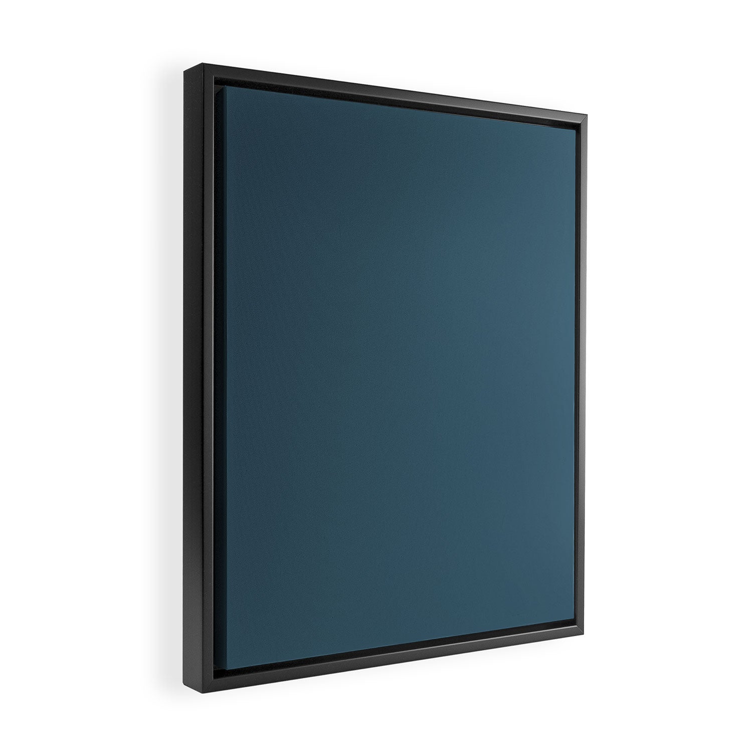 Deep Teal Solid Colour Framed Canvas Print Gallery Image 2