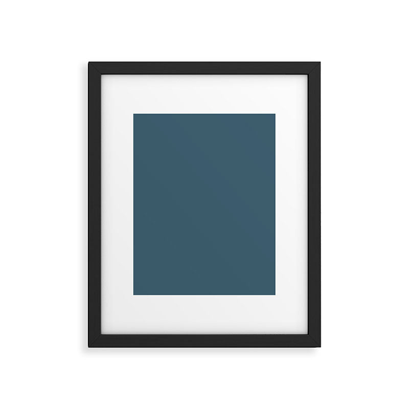 Deep Teal Solid Colour Framed Art Print Gallery Image 6