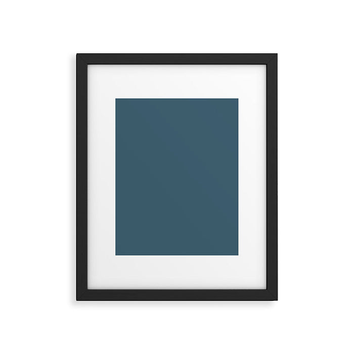 Deep Teal Solid Colour Framed Art Print Gallery Image 1