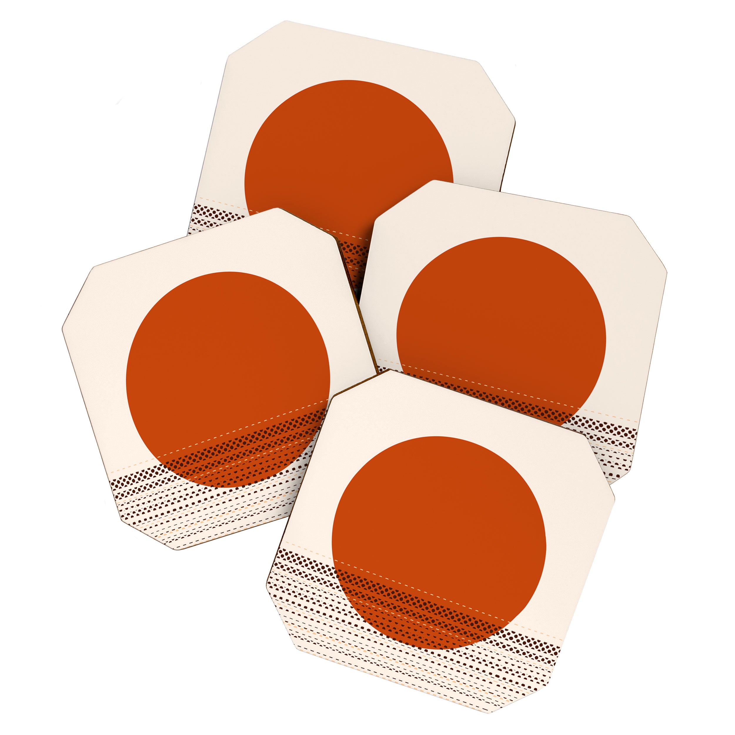 Desert Sunset - Abstract Minimalism in Burnt Orange Coaster Gallery Image 1