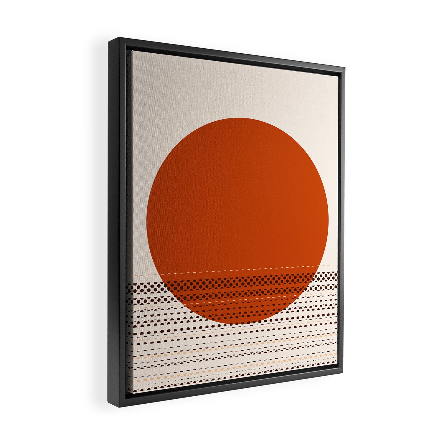 Desert Sunset - Abstract Minimalism in Burnt Orange Framed Canvas Print Gallery Image 2
