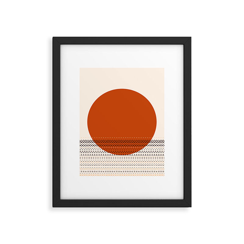 Desert Sunset - Abstract Minimalism in Burnt Orange Framed Art Print Gallery Image 6
