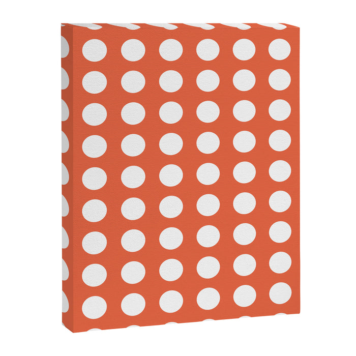 Dot Grid Minimalist Pattern in White and Burnt Orange Canvas Print Gallery Image 1
