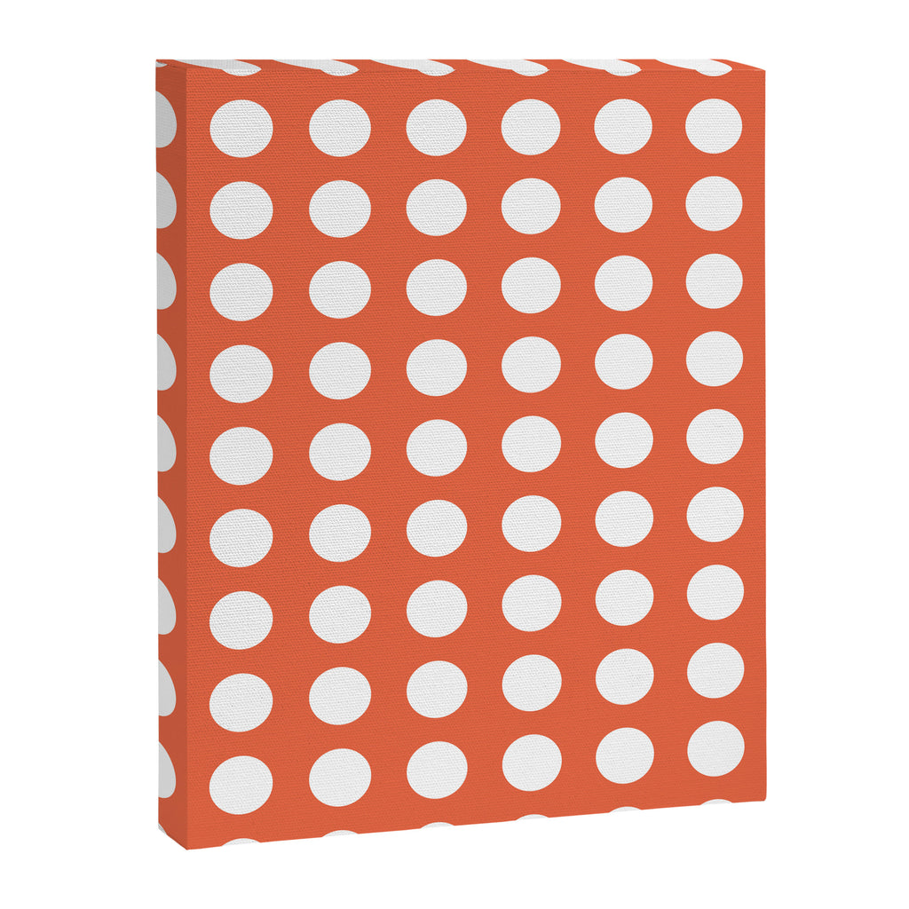 Dot Grid Minimalist Pattern in White and Burnt Orange Canvas Print Gallery Image 8