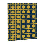 Dot Grid Retro Modern Pop Pattern in Mustard and Navy Blue Canvas Print Gallery Image 8