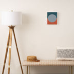 Dotted Half Half Minimalist Geometric in Blue and Clay Canvas Print Gallery Image 2