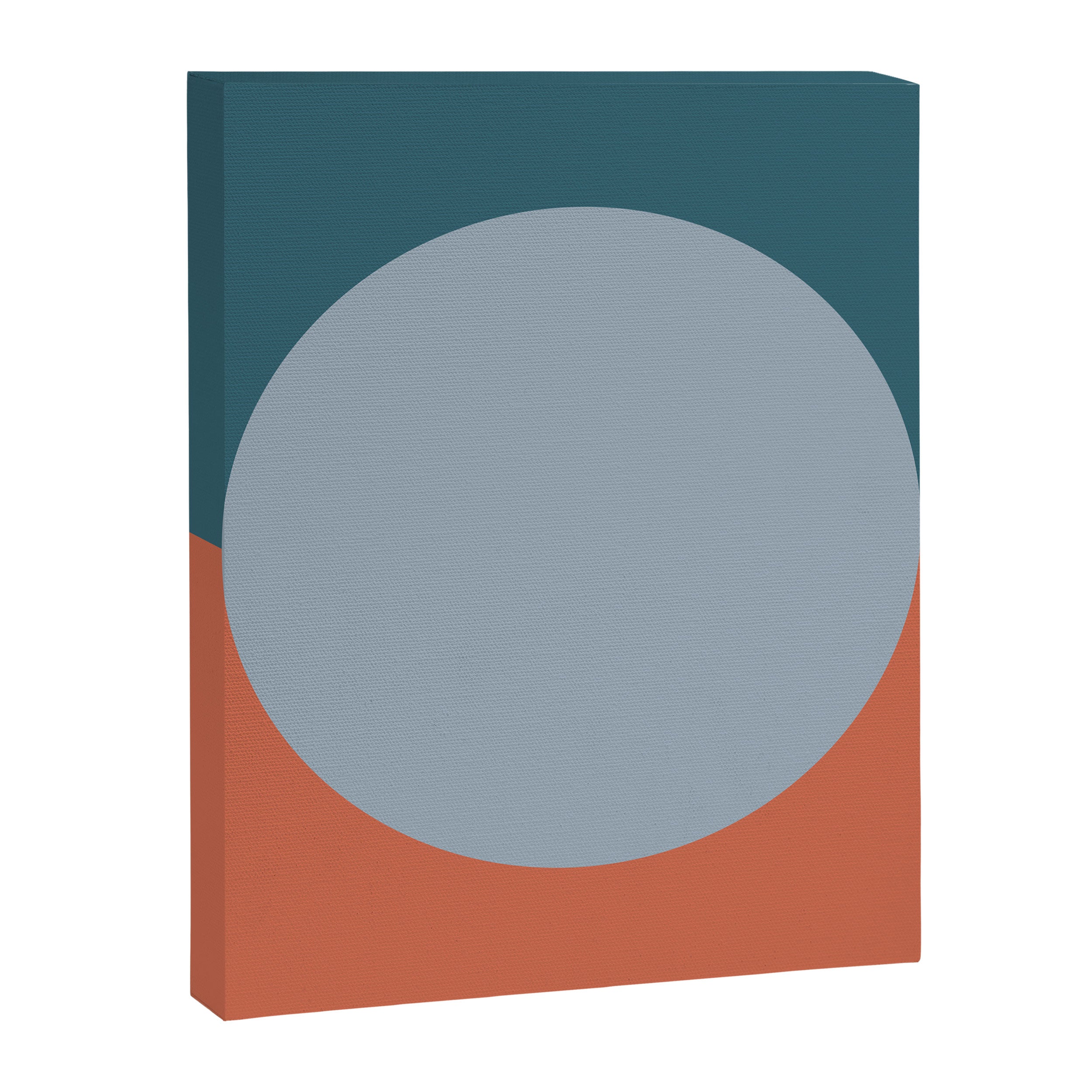 Dotted Half Half Minimalist Geometric in Blue and Clay Canvas Print Gallery Image 8