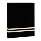 Double Cuff Stripe Nearly Solid Minimalist Pattern in Black and Almond Cream Canvas Print Gallery Image 8