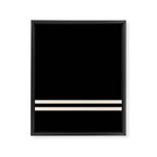 Double Cuff Stripe Nearly Solid Minimalist Pattern in Black and Almond Cream Framed Canvas Print Gallery Image 8