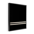 Double Cuff Stripe Nearly Solid Minimalist Pattern in Black and Almond Cream Framed Canvas Print Gallery Image 2