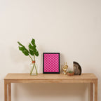 Double Pink Hot Magenta Checkered Pattern Framed Canvas Print Gallery Image 4
