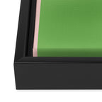 Double Stripe Minimal Lime Green and Pink Framed Canvas Print Gallery Image 3