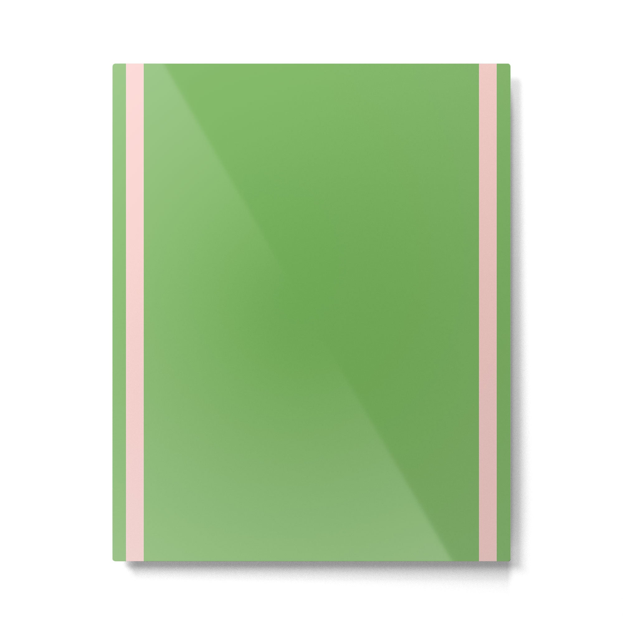 Double Stripe Minimal Lime Green and Pink Metal Print Gallery Image 6