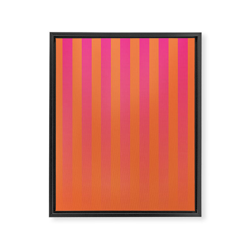 Dreamy Future Stripes Hot Pink and Orange Gradient Ombre Pattern Framed Canvas Print Gallery Image 8