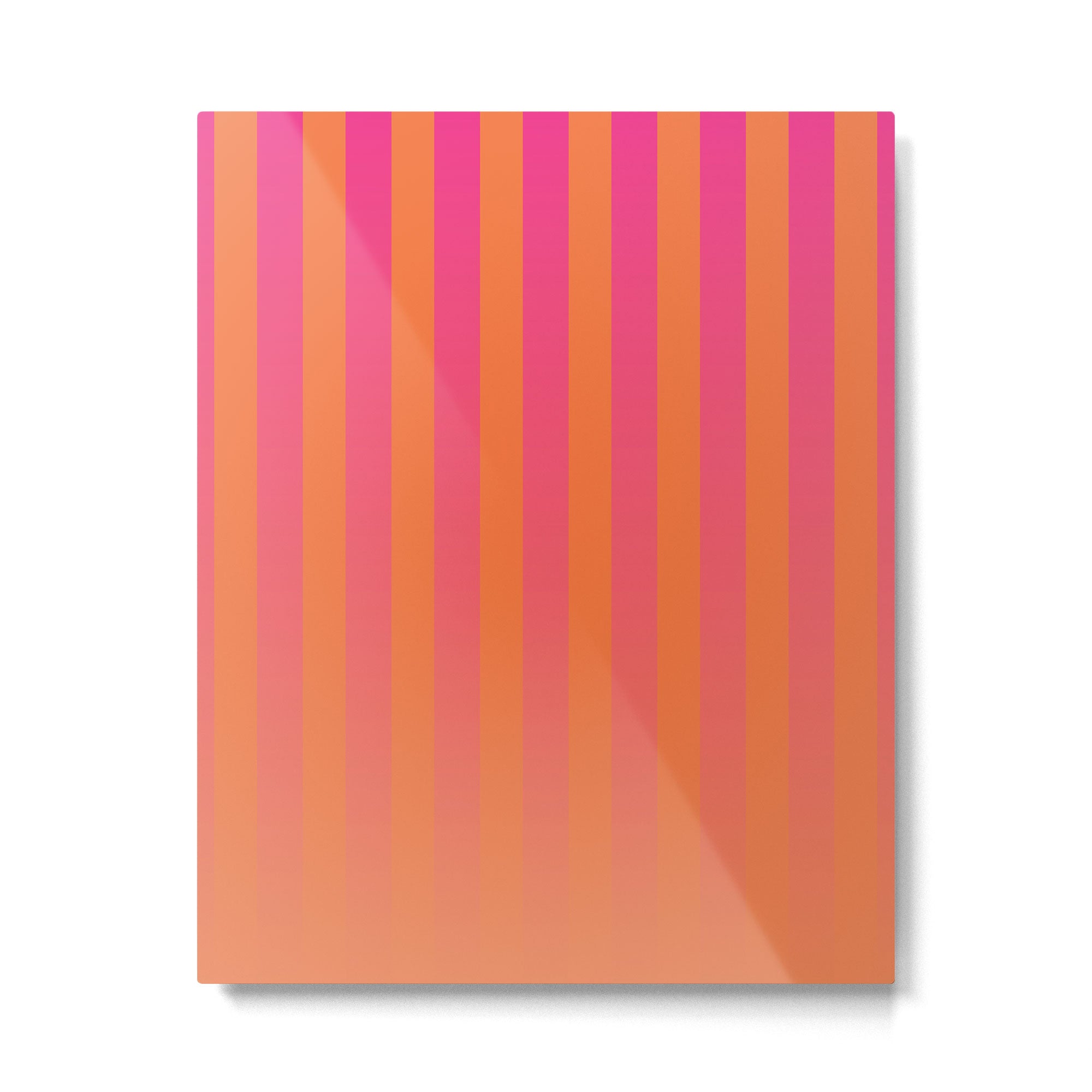 Dreamy Future Stripes Hot Pink and Orange Gradient Ombre Pattern Metal Print Gallery Image 6
