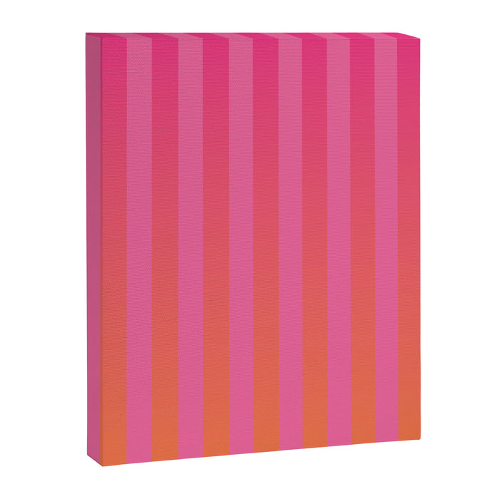 Dreamy Future Stripes Hot Pink and Orange Ombre Gradient Pattern Canvas Print Gallery Image 1