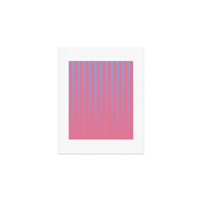 Dreamy Future Stripes in Gradient Pink and Ombre Blue Lavender Art Print Gallery Image 1