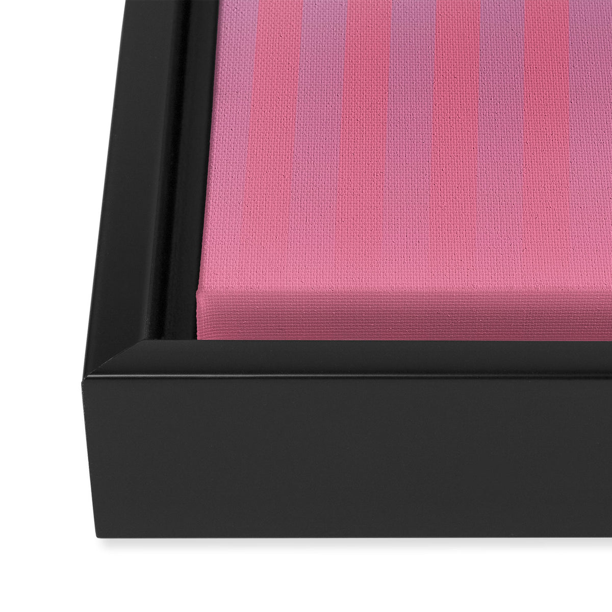 Dreamy Future Stripes in Gradient Pink and Ombre Blue Lavender Framed Canvas Print Gallery Image 3