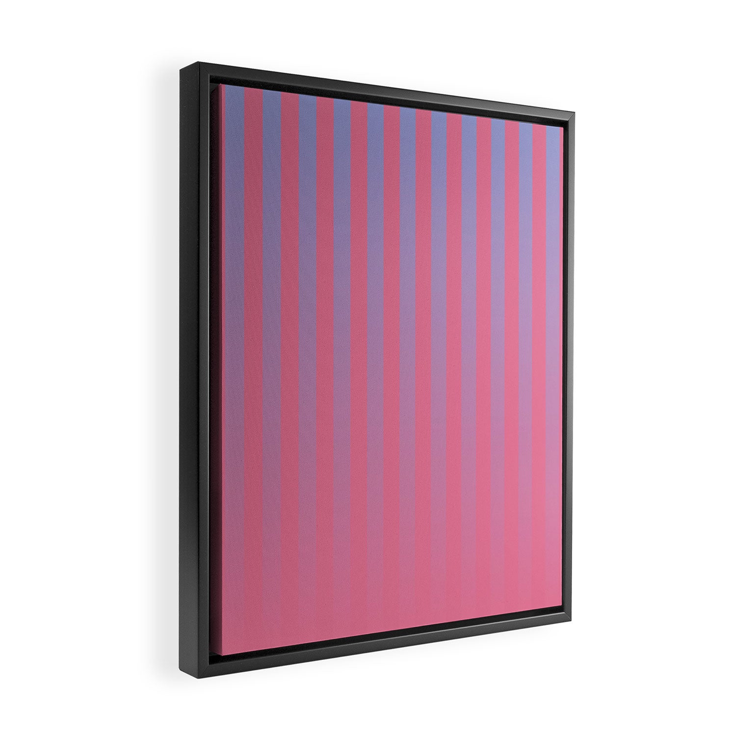 Dreamy Future Stripes in Gradient Pink and Ombre Blue Lavender Framed Canvas Print Gallery Image 2