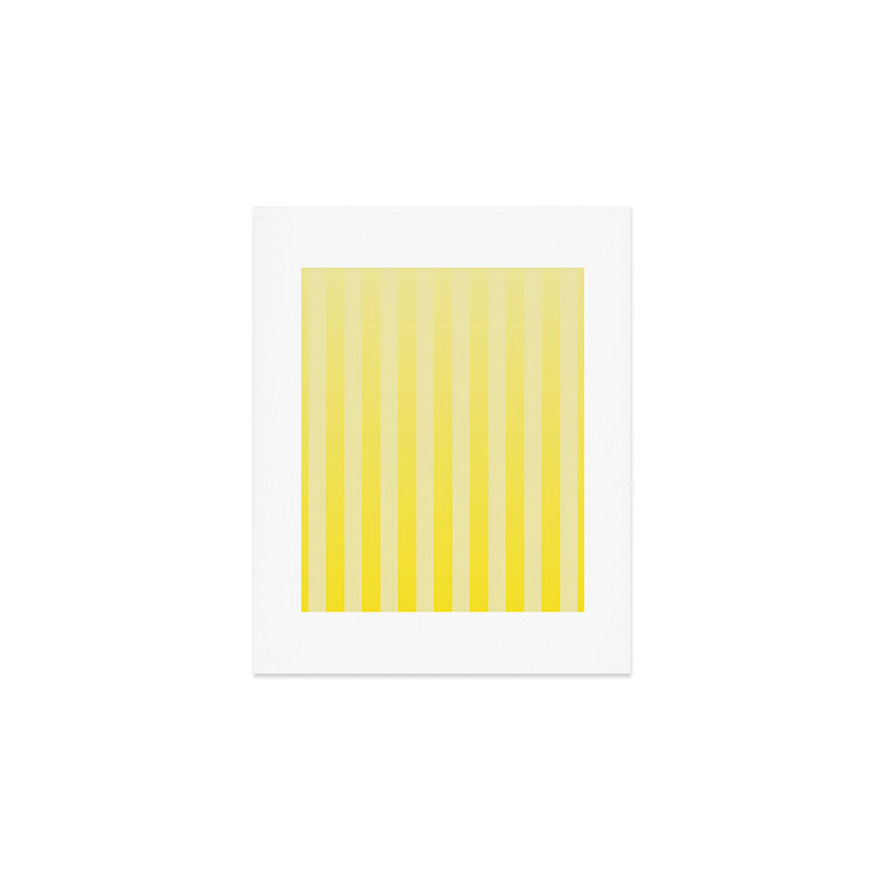 Dreamy Future Stripes Yellow Gradient Ombre Pattern Art Print Gallery Image 1
