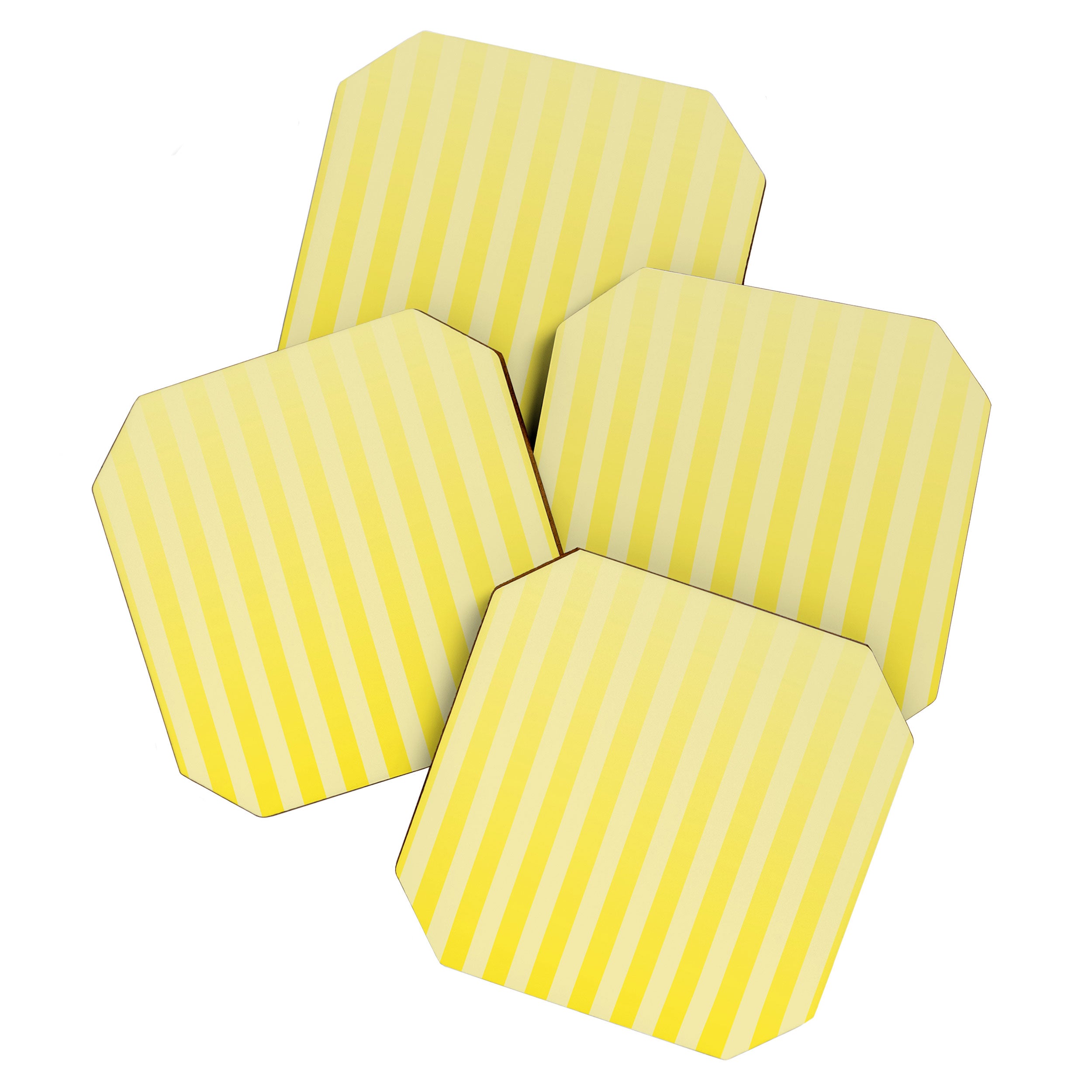 Dreamy Future Stripes Yellow Gradient Ombre Pattern Coaster Gallery Image 1