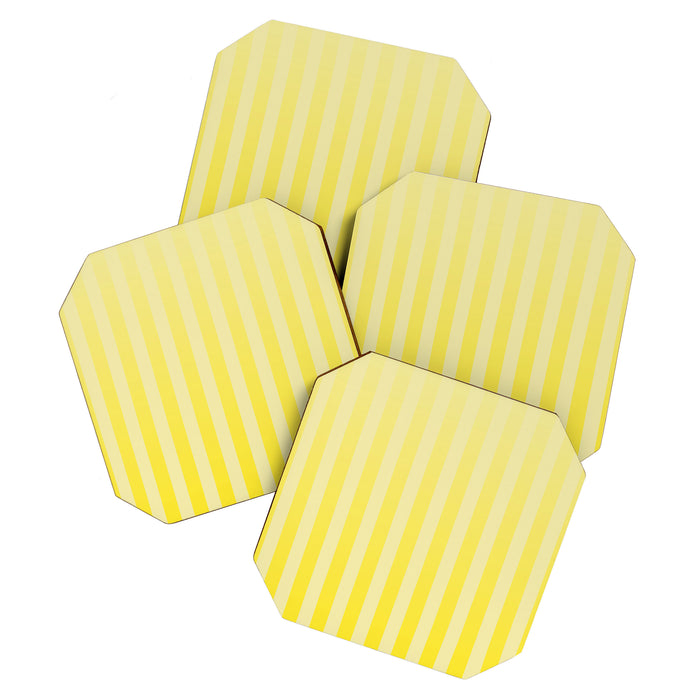 Dreamy Future Stripes Yellow Gradient Ombre Pattern Coaster Gallery Image 1