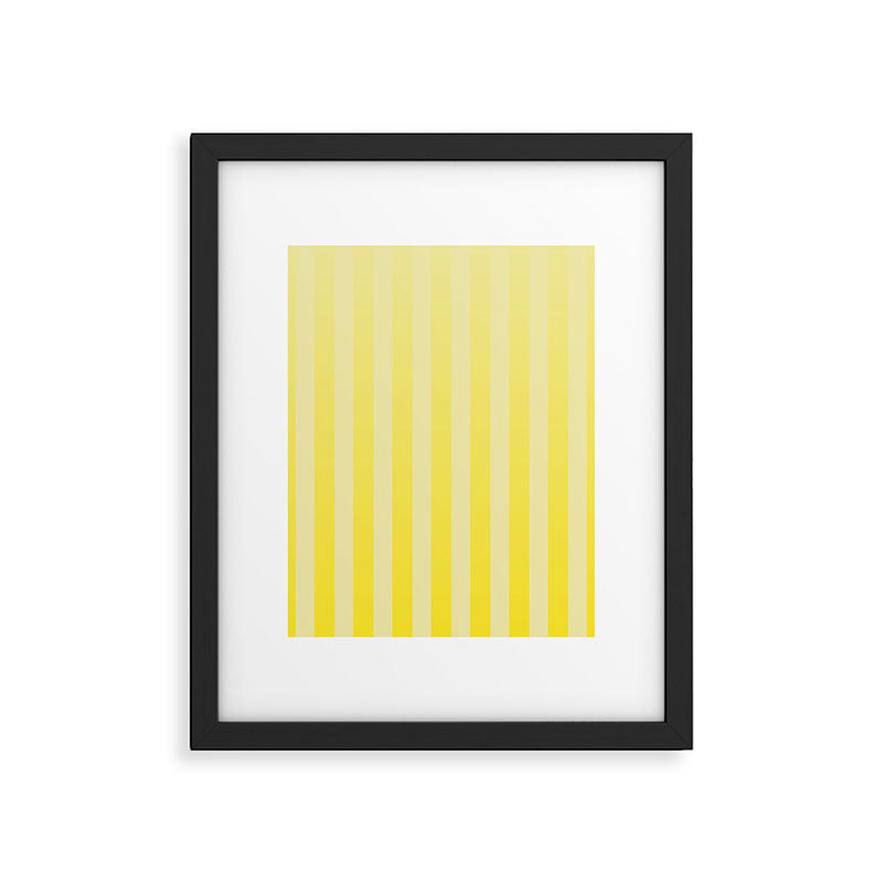 Dreamy Future Stripes Yellow Gradient Ombre Pattern Framed Art Print Gallery Image 6