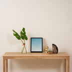 Dreamy Ombre Soft Sky Blue Aura Gradient Framed Canvas Print Gallery Image 4
