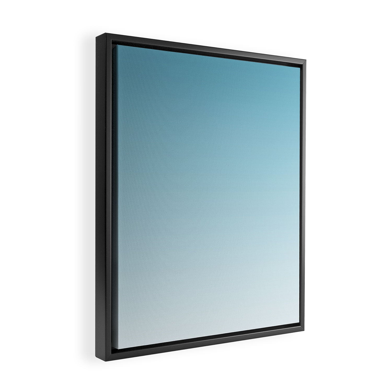Dreamy Ombre Soft Sky Blue Aura Gradient Framed Canvas Print Gallery Image 2
